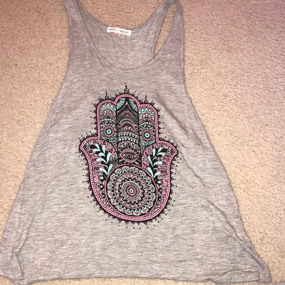 gray graphic tank